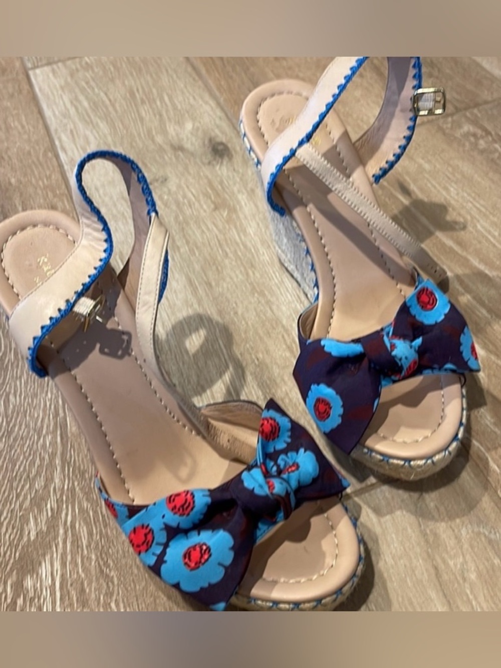 Kate Spade 4-1/2” Floral Wedge Heels 10M